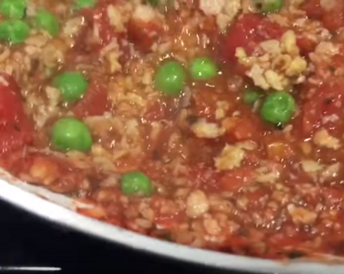 step 2 Add the Frozen Green Peas (1/2 cup), Ground Turmeric (1/4 tsp), Ground Black Pepper (1 dash), and Red Chili Pepper (1). Leave out the seeds for a milder heat. Cover and simmer for 10 minutes making sure it's not too thick or thin.