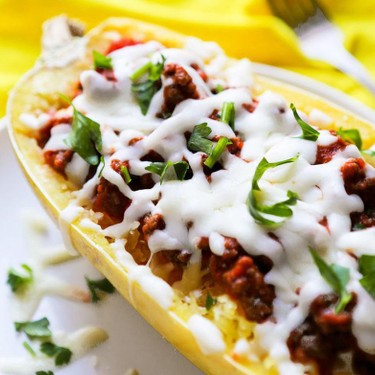 Spaghetti Squash Beef and Cheese Boats Recipe | SideChef