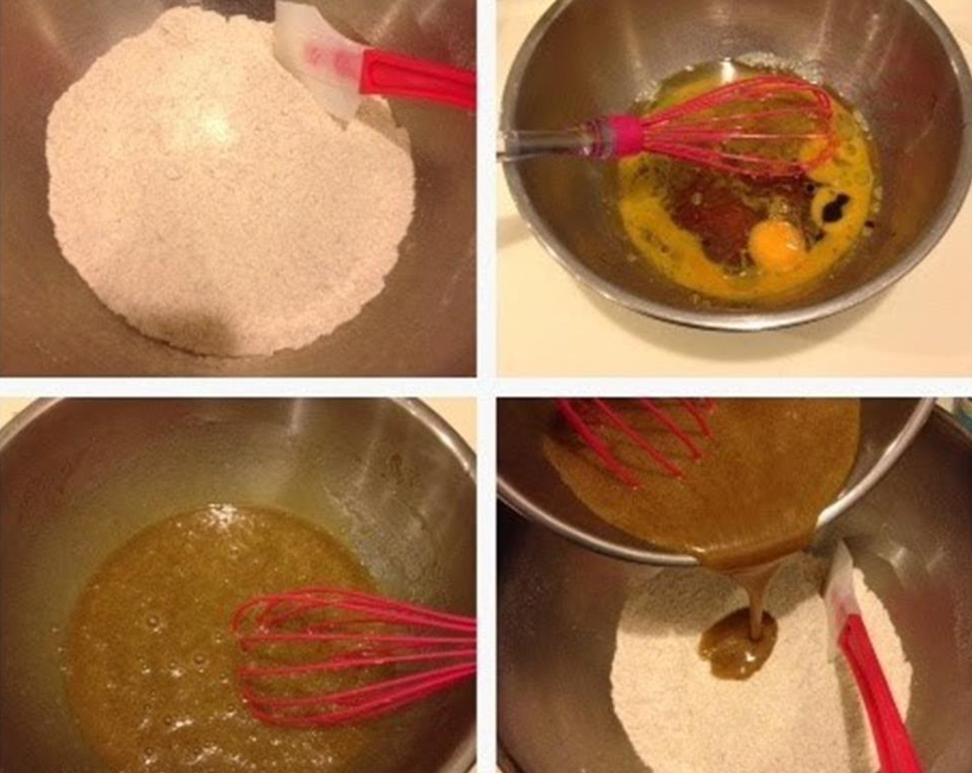 step 8 Sift Whole Wheat Self-Rising Flour (1 cup), plain All-Purpose Flour (1/2 cup),  Baking Soda (1 tsp) and Ground Cinnamon (1/2 tsp) together into a bowl. Add in Granulated Sugar (1/4 cup) and mix the dry ingredients well.