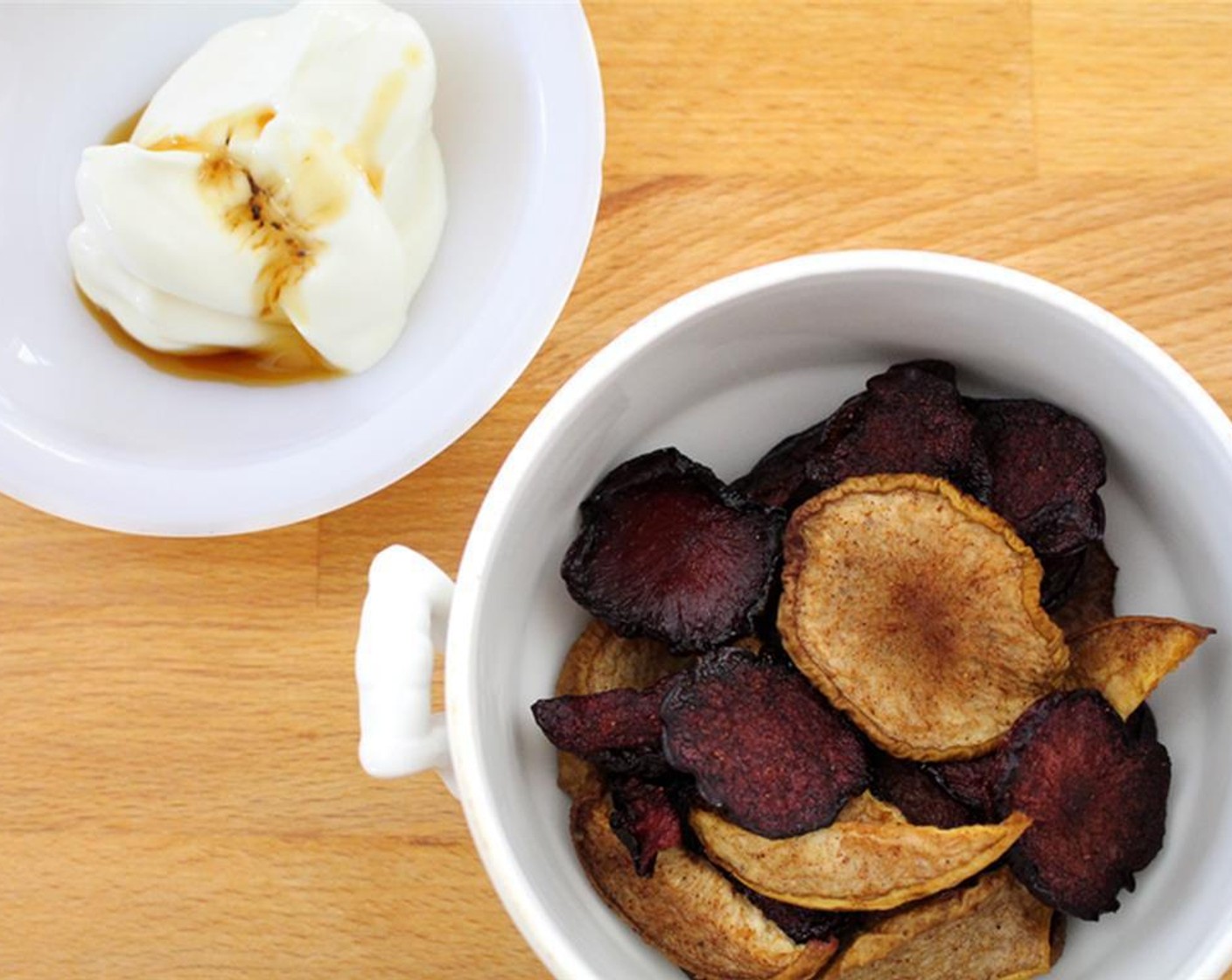 step 4 Serve on their own or dipped in Greek Yogurt (to taste) flavored with Maple Syrup (to taste). Enjoy!