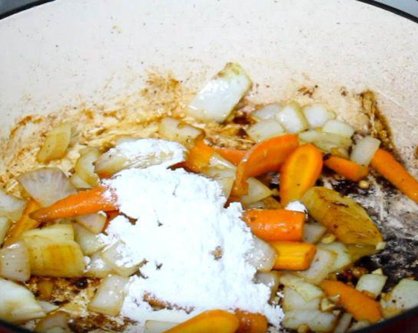 step 4 Add All-Purpose Flour (2 Tbsp) and cook, stirring, for 1 minute.