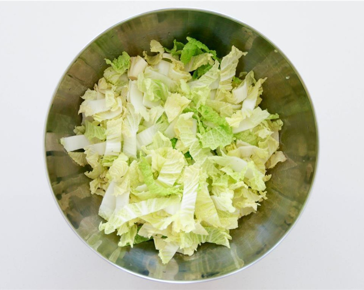 step 2 Wash, dry the Napa Cabbage (5 cups), then slice into 1 inch pieces.