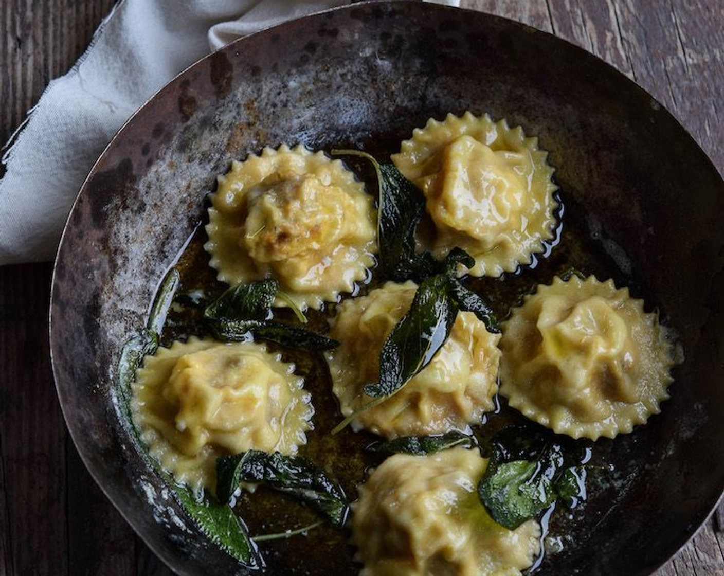 Roasted Pumpkin Ravioli with Sage