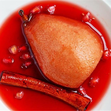 Baked Pears in Spiced Pomegranate Syrup Recipe | SideChef