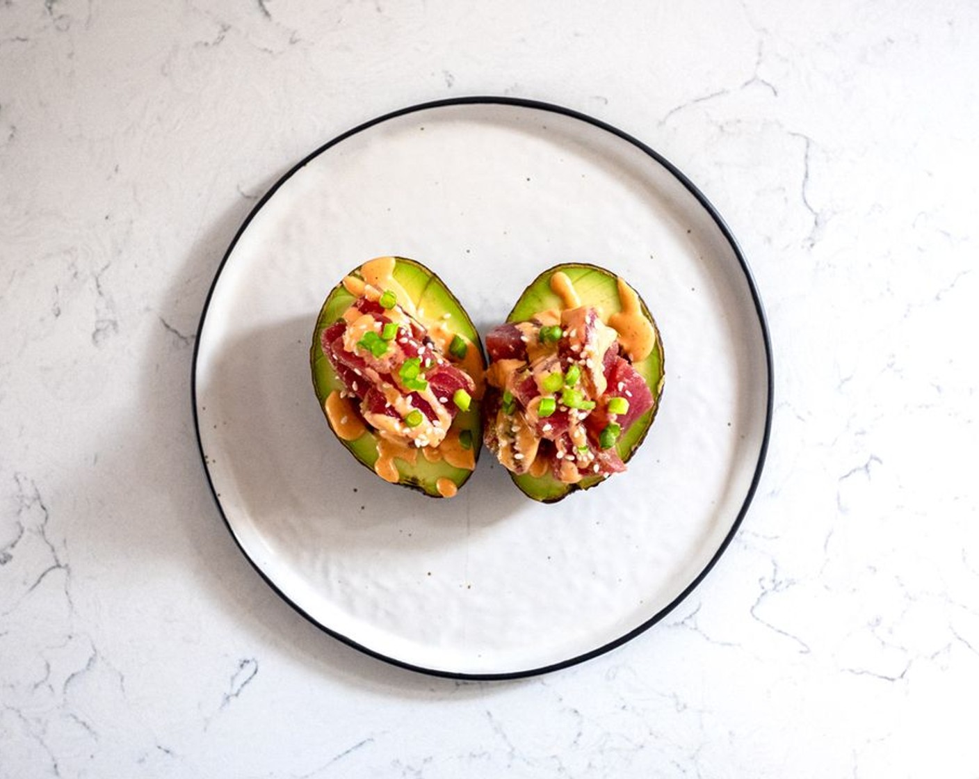 Poke Avocado Halves