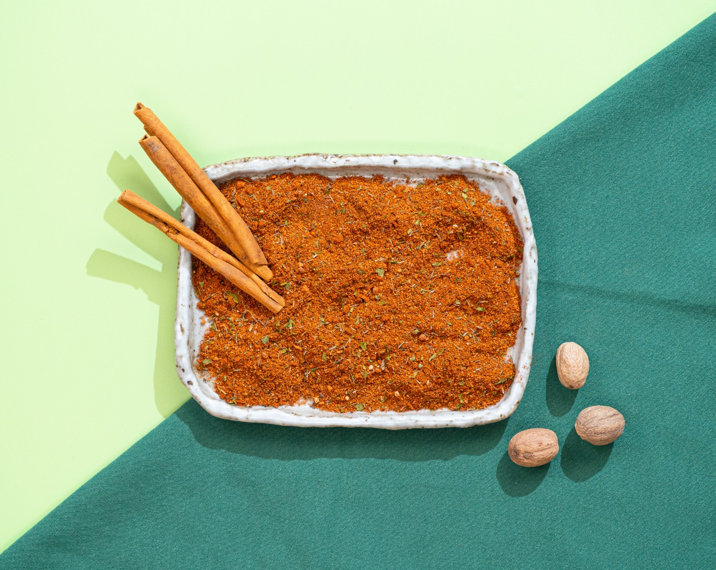 step 1 In a small mixing bowl, add the Dark Brown Sugar (3 Tbsp), Smoked Paprika (3 Tbsp), Coarse Salt (3 Tbsp), Simply Organic Garlic Powder (2 Tbsp), Simply Organic Onion Powder (2 Tbsp), Ground Black Pepper (1 Tbsp), Baking Powder (1/2 cup), Dried Thyme (4 Tbsp), Dried Parsley (4 Tbsp), Crushed Red Pepper Flakes (4 Tbsp), Simply Organic Cinnamon, Ground (4 Tbsp), Ground Nutmeg (4 Tbsp), Ground Cloves (4 Tbsp), Ground Cumin (4 Tbsp), and Cayenne Pepper (4 Tbsp) together and mix well. Store in an air-tight container for up to 6 months in a cool, dry place.