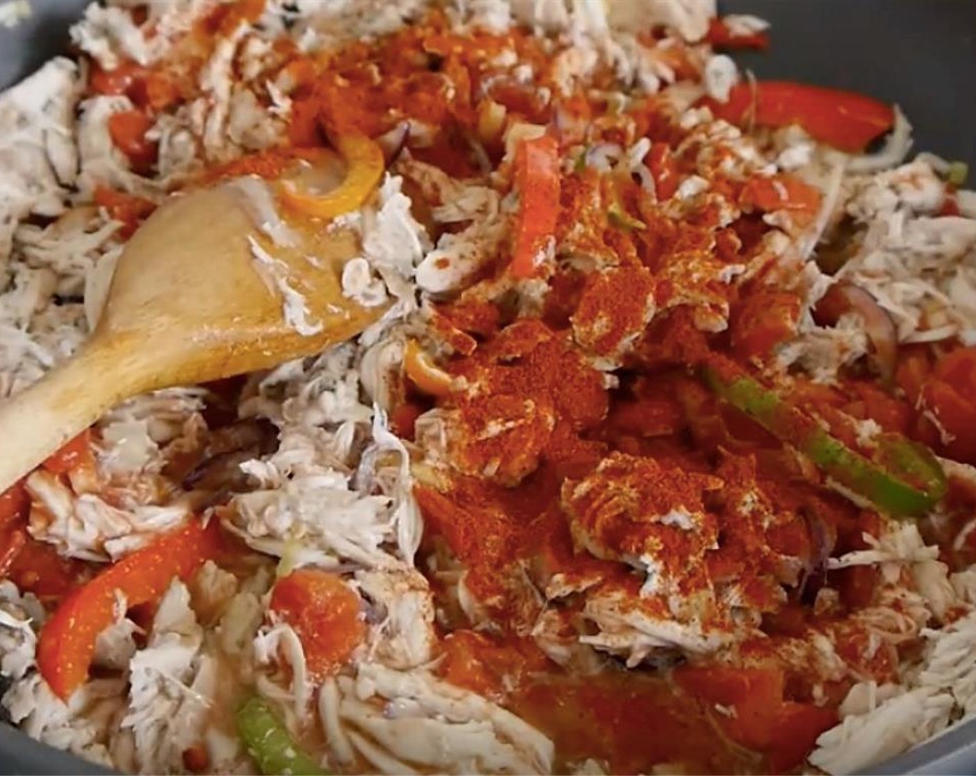 step 2 Add the Chicken (1.8 lb), Canned Tomatoes (1 3/4 cups), Paprika (1 Tbsp), Cayenne Pepper (1/2 tsp), Worcestershire Sauce (2 Tbsp), Salt (1 tsp), Ground Black Pepper (1/2 tsp), Chicken Stock (2 cups), Simply Organic Garlic Powder (1 Tbsp), Tomato Paste (1 Tbsp).