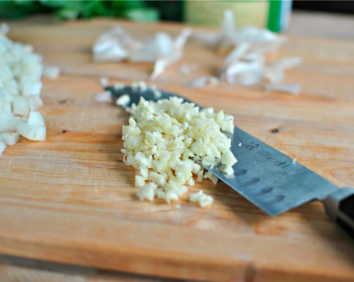 step 1 Mince the Garlic (1 clove).