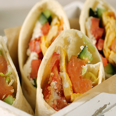 Breakfast Wrap with Omelette, Goat Cheese, and Salmon Recipe | SideChef