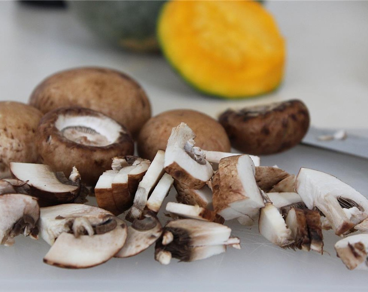 step 5 Chop the Cremini Mushroom (1/2 cup), Shiitake Mushroom (1/2 cup), and Oyster Mushroom (1/3 cup). Mince the Garlic (1 clove).