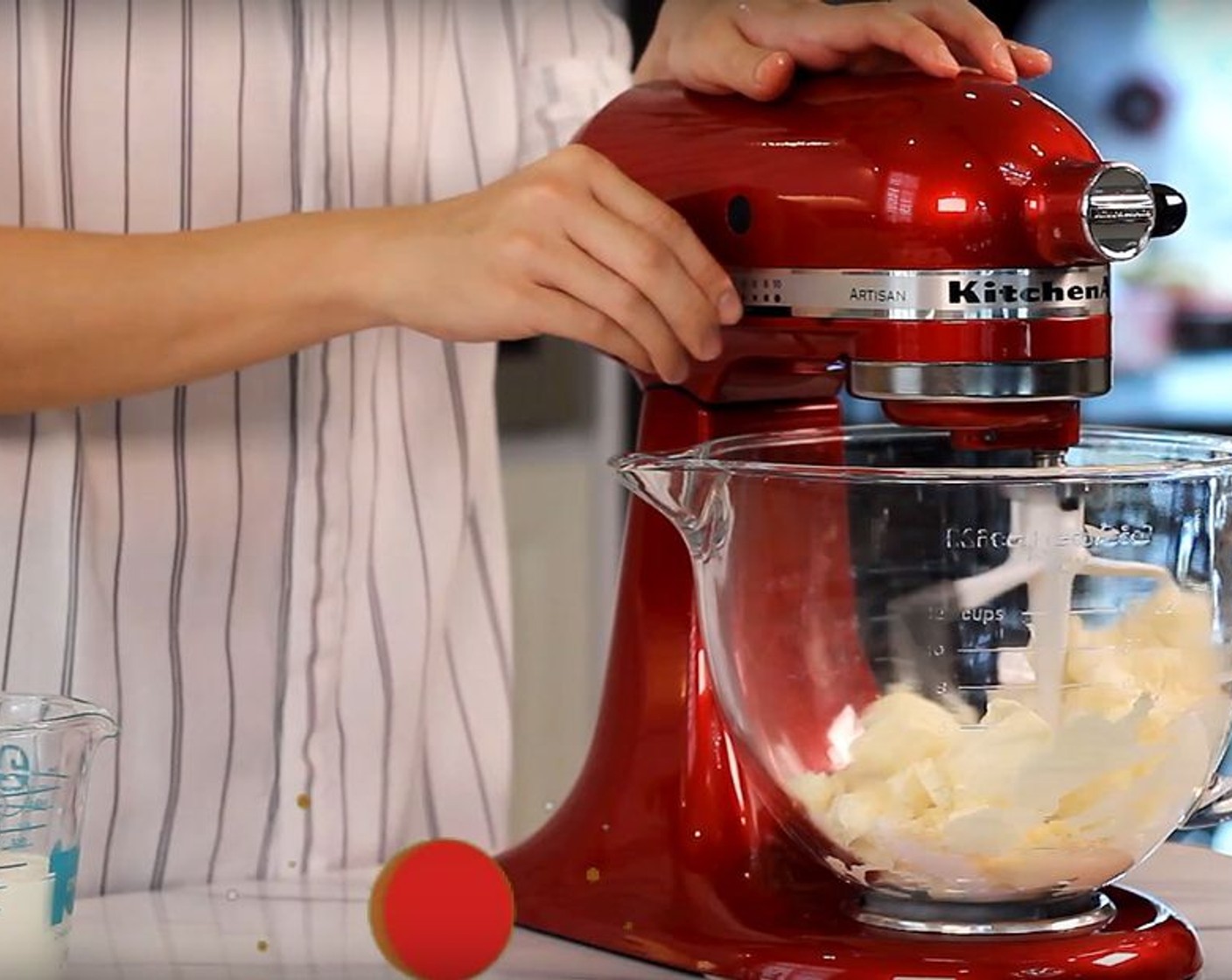 step 2 Beat Cream Cheese (2 cups), Caster Sugar (2/3 cup), and Grated Parmesan Cheese (1/3 cup) until combined.