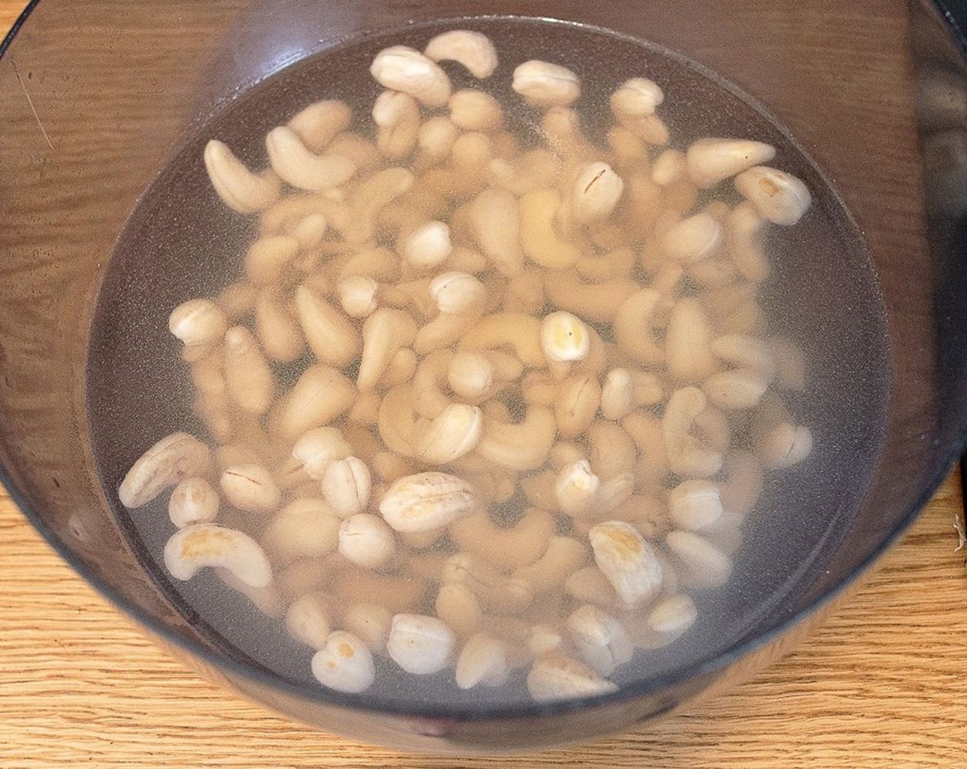 step 2 Soak the Raw Cashews (1 cup) in boiling hot water for 30 minutes, or in lukewarm water overnight.