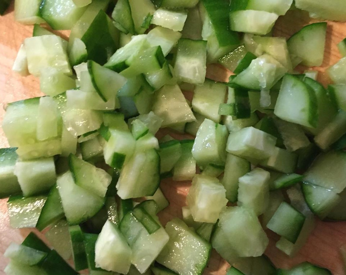 step 4 Chop the English Cucumber (1) and leave unpeeled.