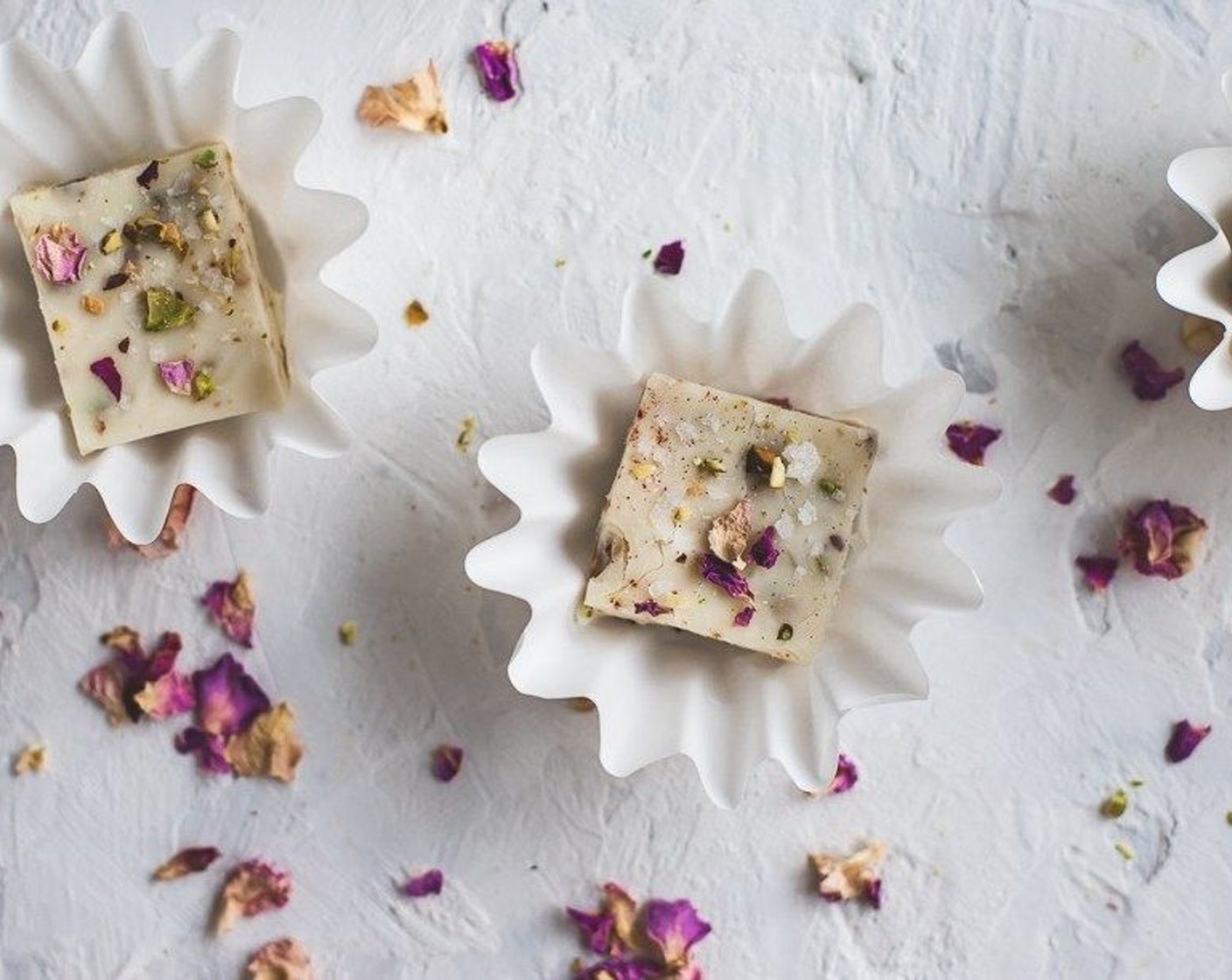 Pistachio Rose White Chocolate Fudge