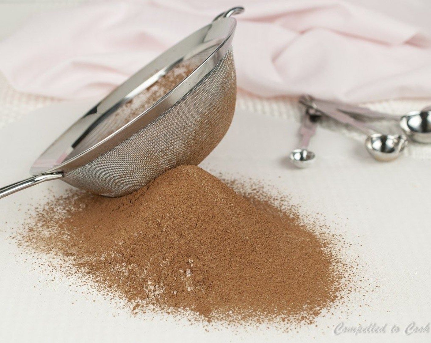 step 1 Sift together All-Purpose Flour (3/4 cup), Unsweetened Cocoa Powder (1/2 cup), Baking Powder (1/4 tsp), and Salt (1/8 tsp). Set aside.