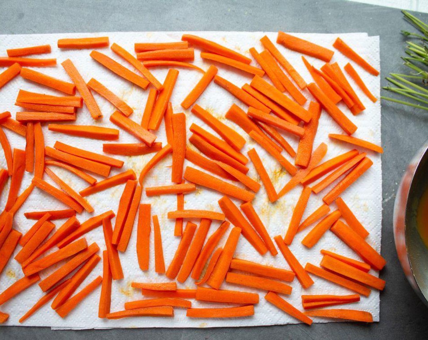 step 3 Dry the carrot sticks on 3 layers of paper towels overnight.