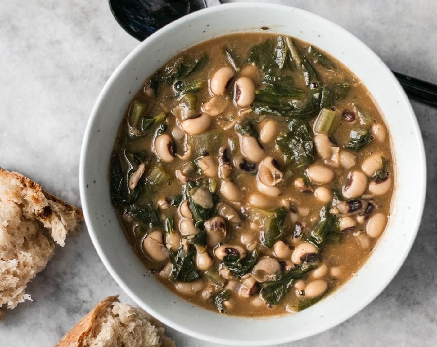 Slow Simmered Black Eyed Peas and Greens