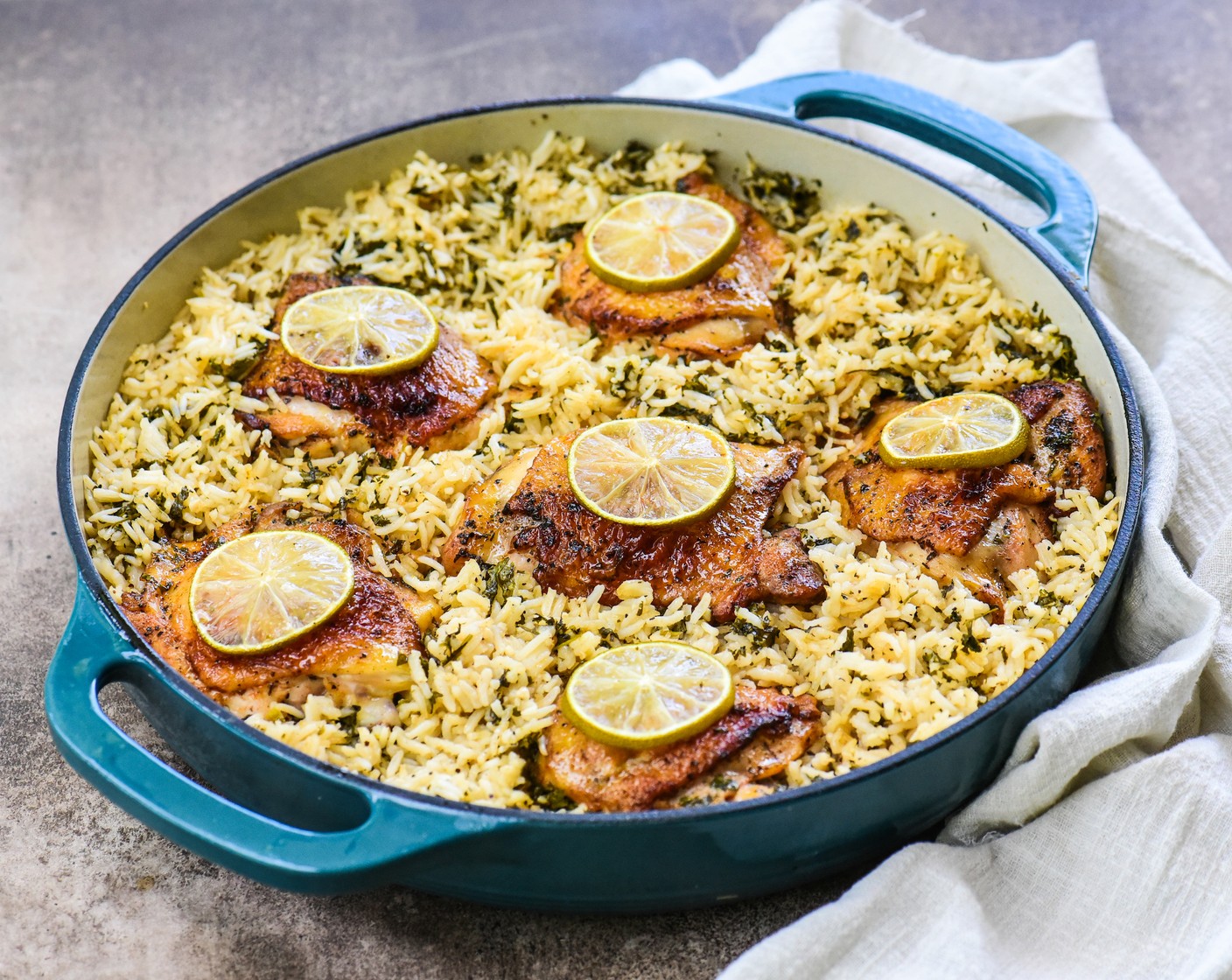 One-Pan Lime Chicken with Cilantro Rice