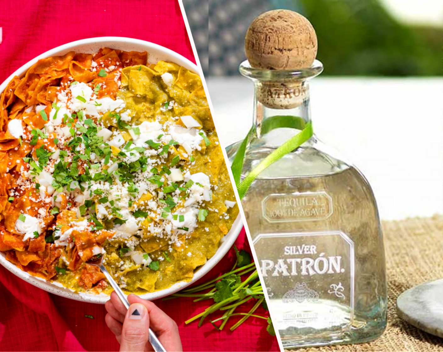 Chilaquiles Divorciados and Paloma Cocktail
