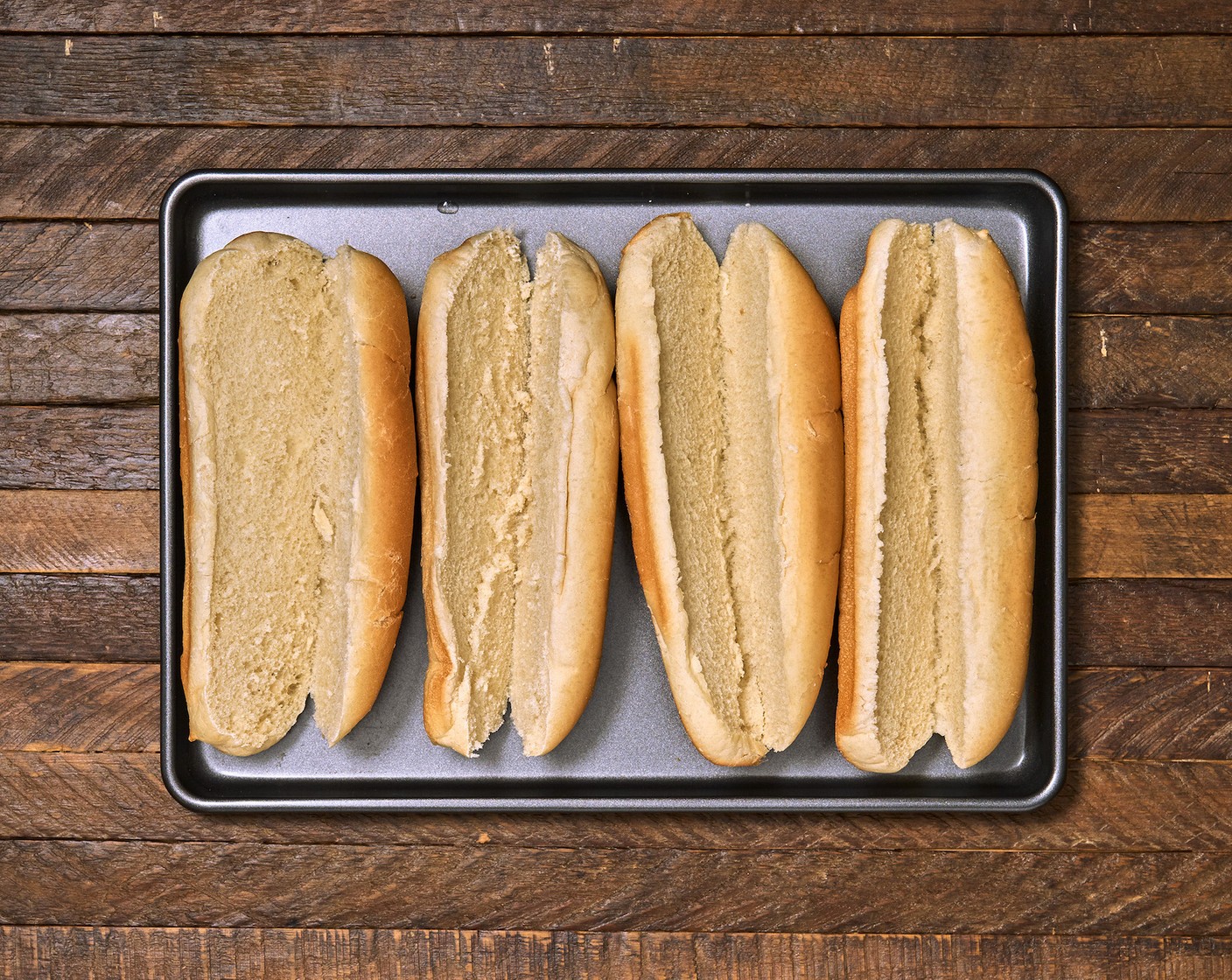 step 6 Split Hoagie Rolls (4), and place them on a sheet pan to toast. Turn oven to broil.