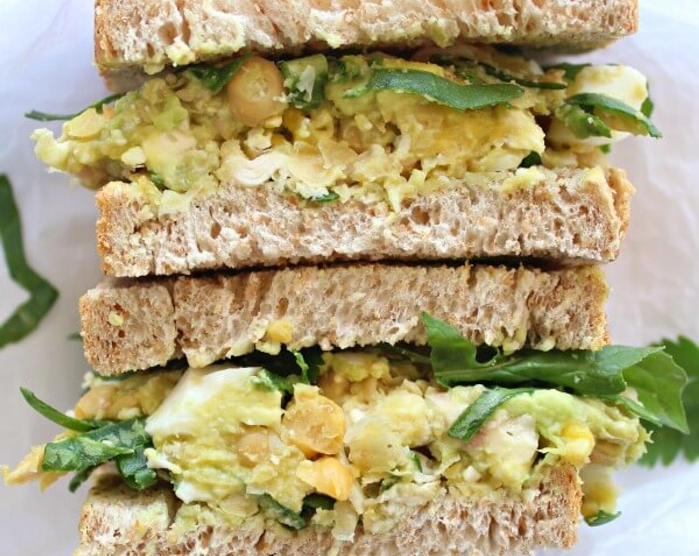 Smashed Chickpea Avocado Chicken Salad Sandwich