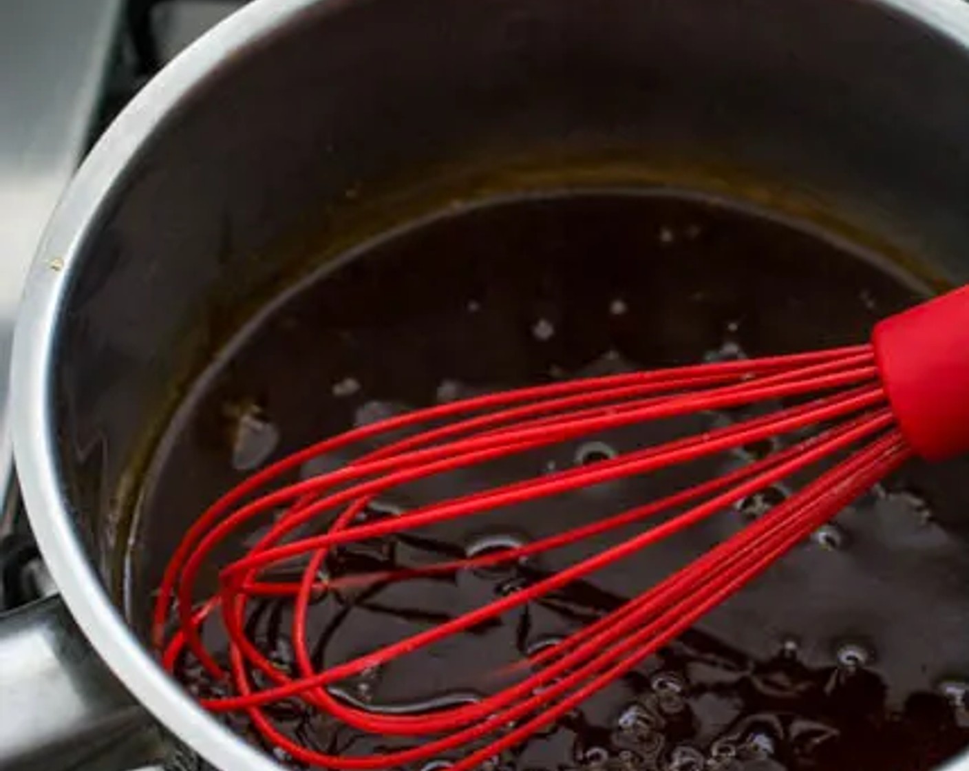 step 2 Bring the sauce ingredients to a boil in a saucepan over medium-high heat. Stir or whisk the sauce until it thickens.