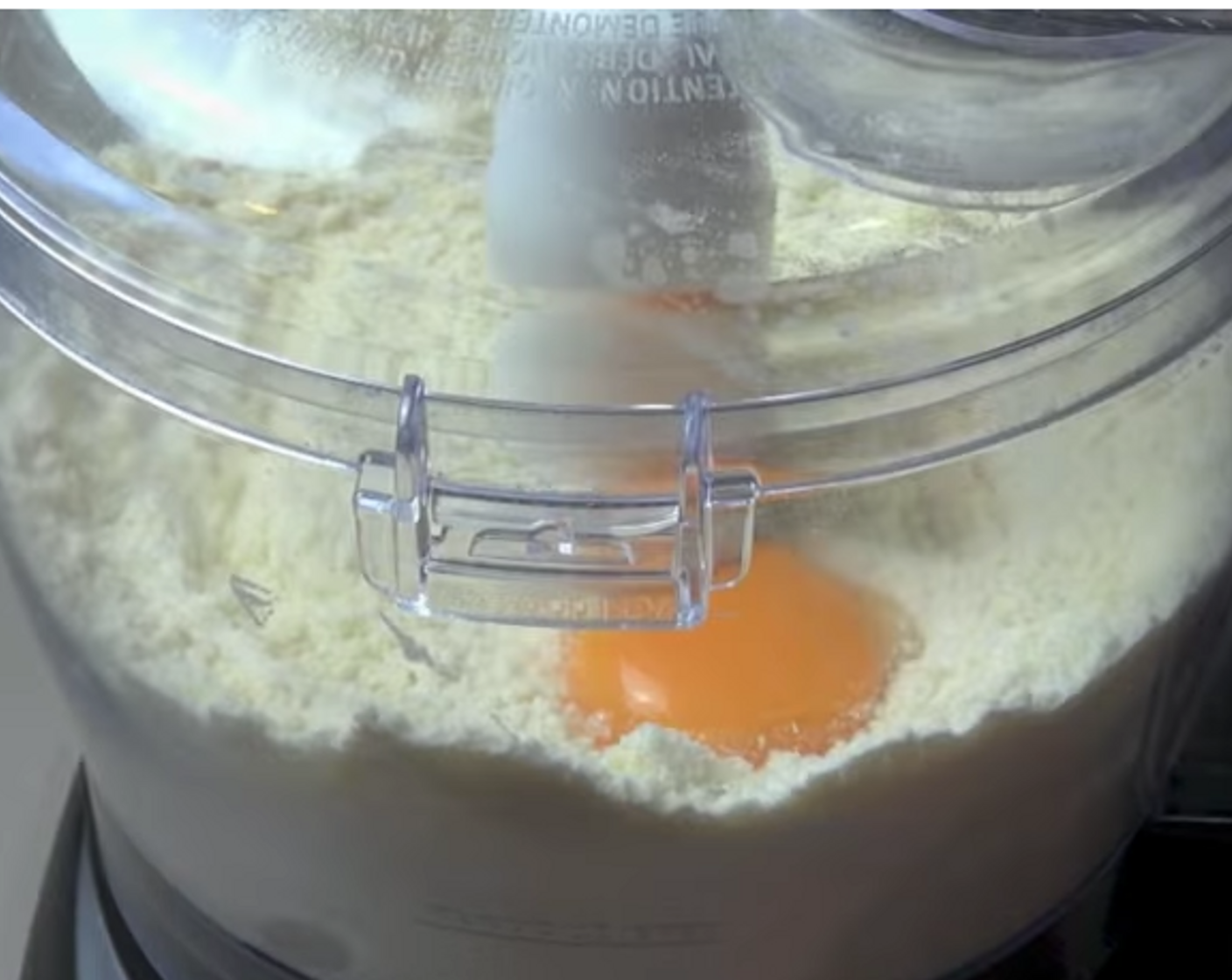 step 1 Into a food processor, pulse together the All-Purpose Flour (1/2 cup), Caster Sugar (2 Tbsp), and Butter (1/2 cup). Then add in your Egg (1) and Water (1 Tbsp).  Combine everything well.