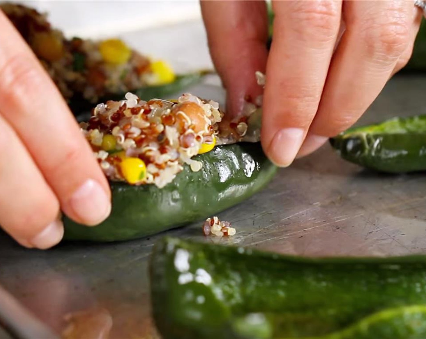 step 9 Bake for 15 minutes or until the stuffed chiles are hot.