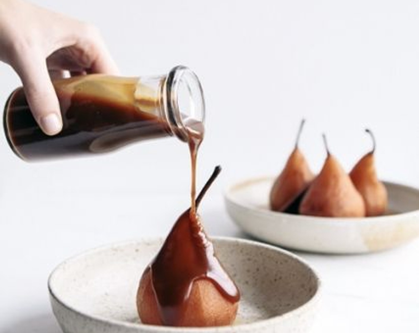 Spiced Poached Pears with Salted Caramel