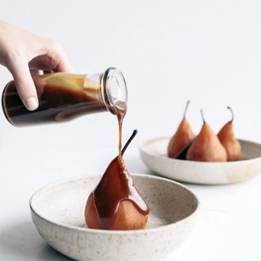 Spiced Poached Pears with Salted Caramel Recipe | SideChef