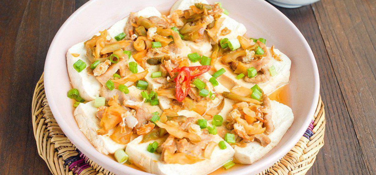 Steamed Tofu with Hot Pickled Mustard Recipe | SideChef