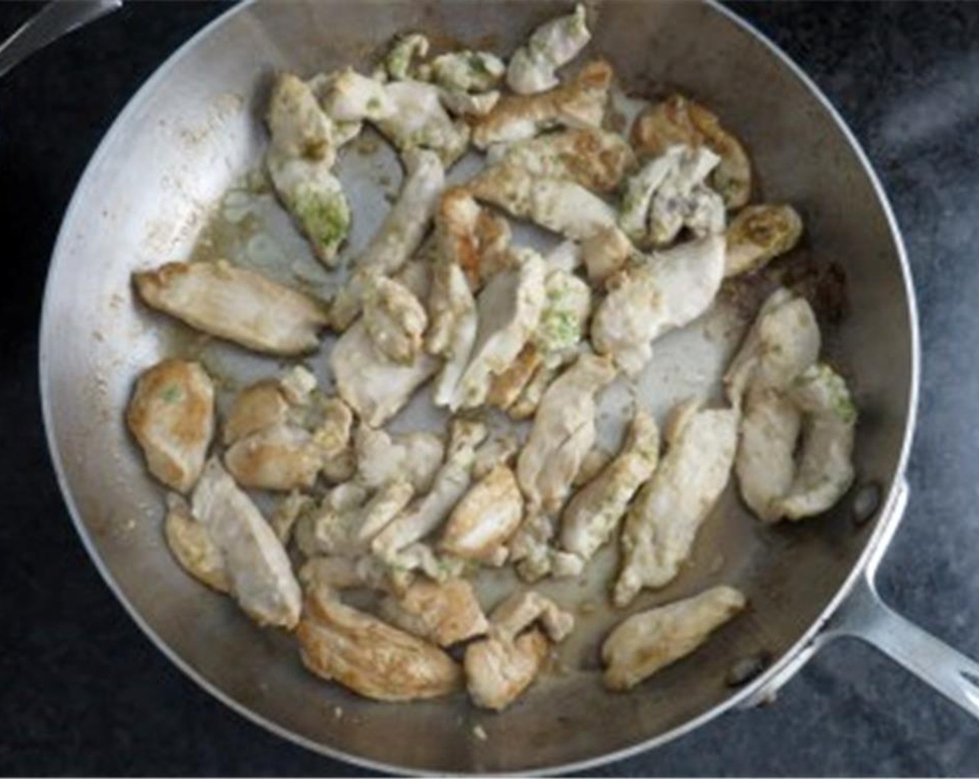 step 9 Add sliced chicken breast and let cook for 2 minutes, without stirring, until one side of the chicken releases from the pan. Flip chicken and brown 1-2 minutes.