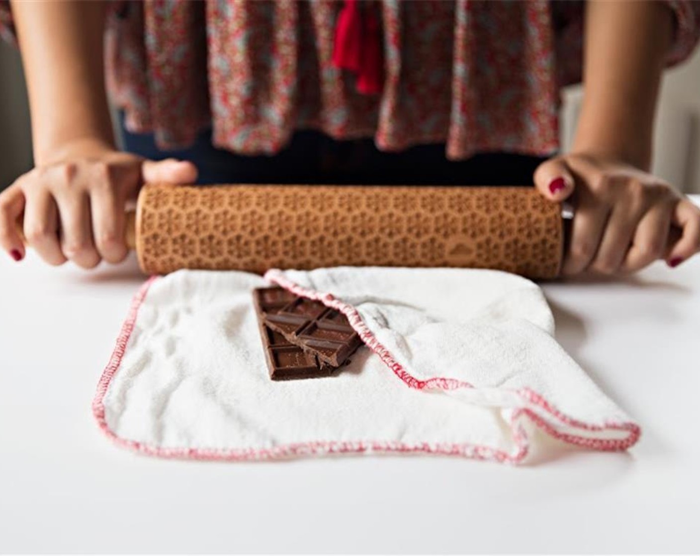 step 2 Break the Chocolate Chunks (1/2 cup) into small bits by hand or by crushing with rolling pins.