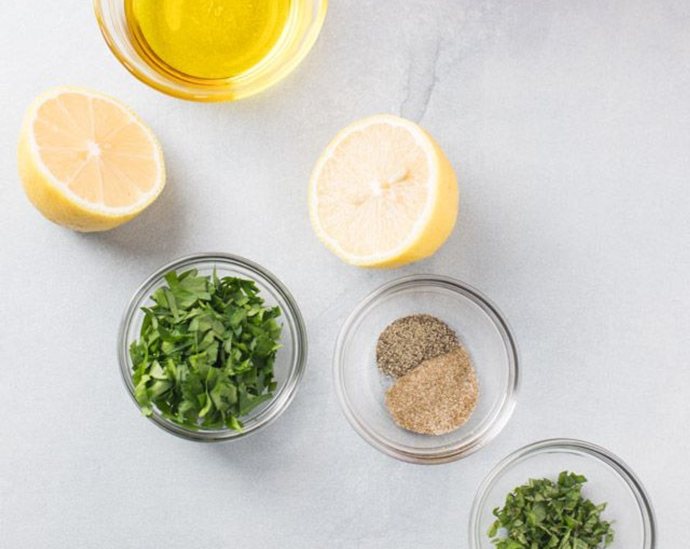 step 2 Mince up the Fresh Parsley (3 Tbsp) and Fresh Mint (1/2 Tbsp). Add to the mixing bowl.