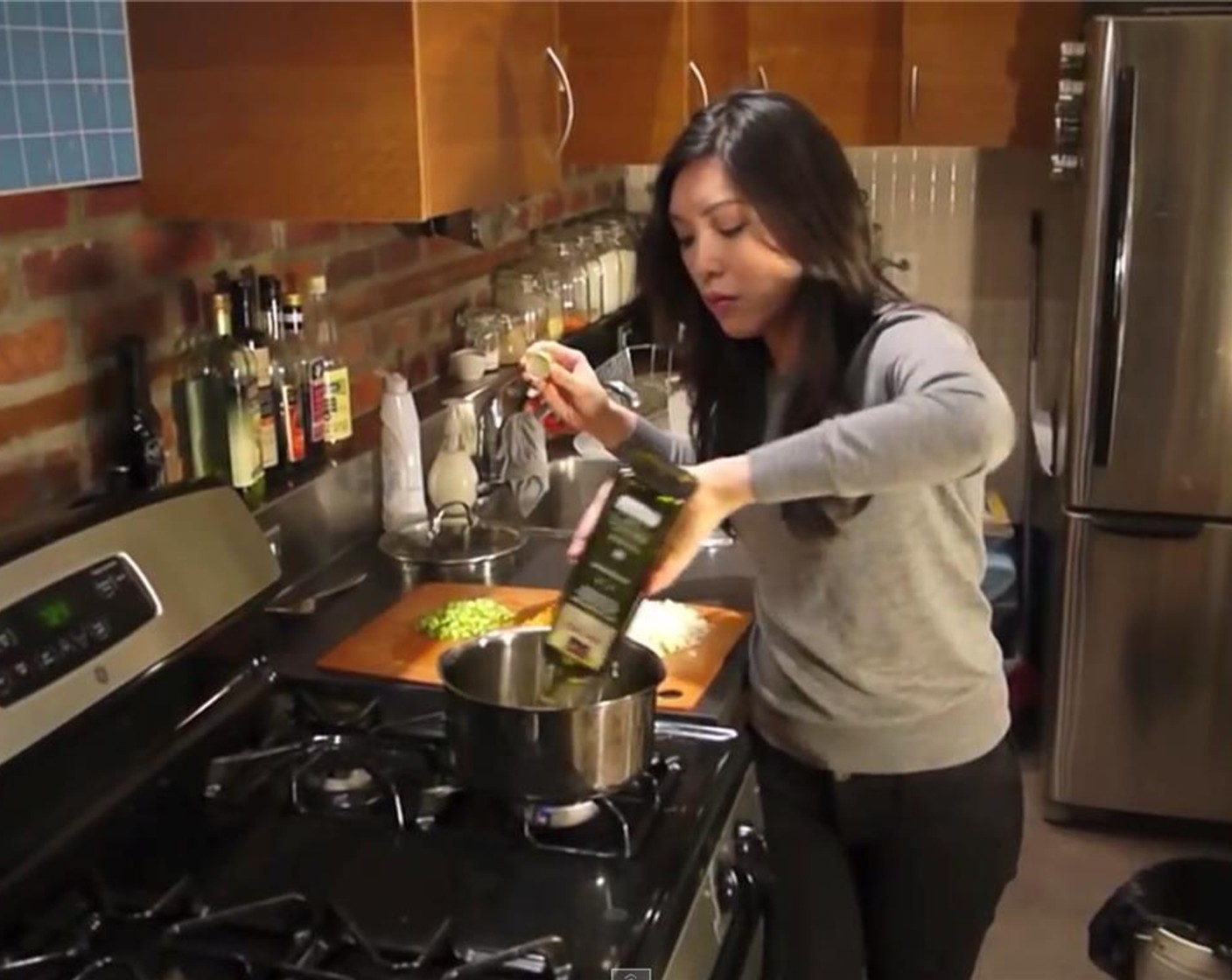 step 2 In a heated pot, add a drizzle of Extra-Virgin Olive Oil (as needed).