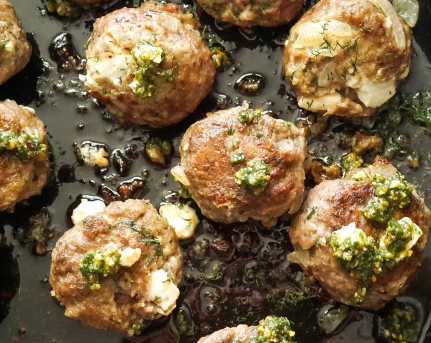 step 5 To cook the meatballs, add 3-counts of Olive Oil (as needed) to a large skillet (cast-iron works great). Heat to medium-high heat. Add the meatballs and cook for 3-4 minutes on each side until crisp and brown. If you like your lamb more medium-rare, 2-3 minutes will do. Keep warm.