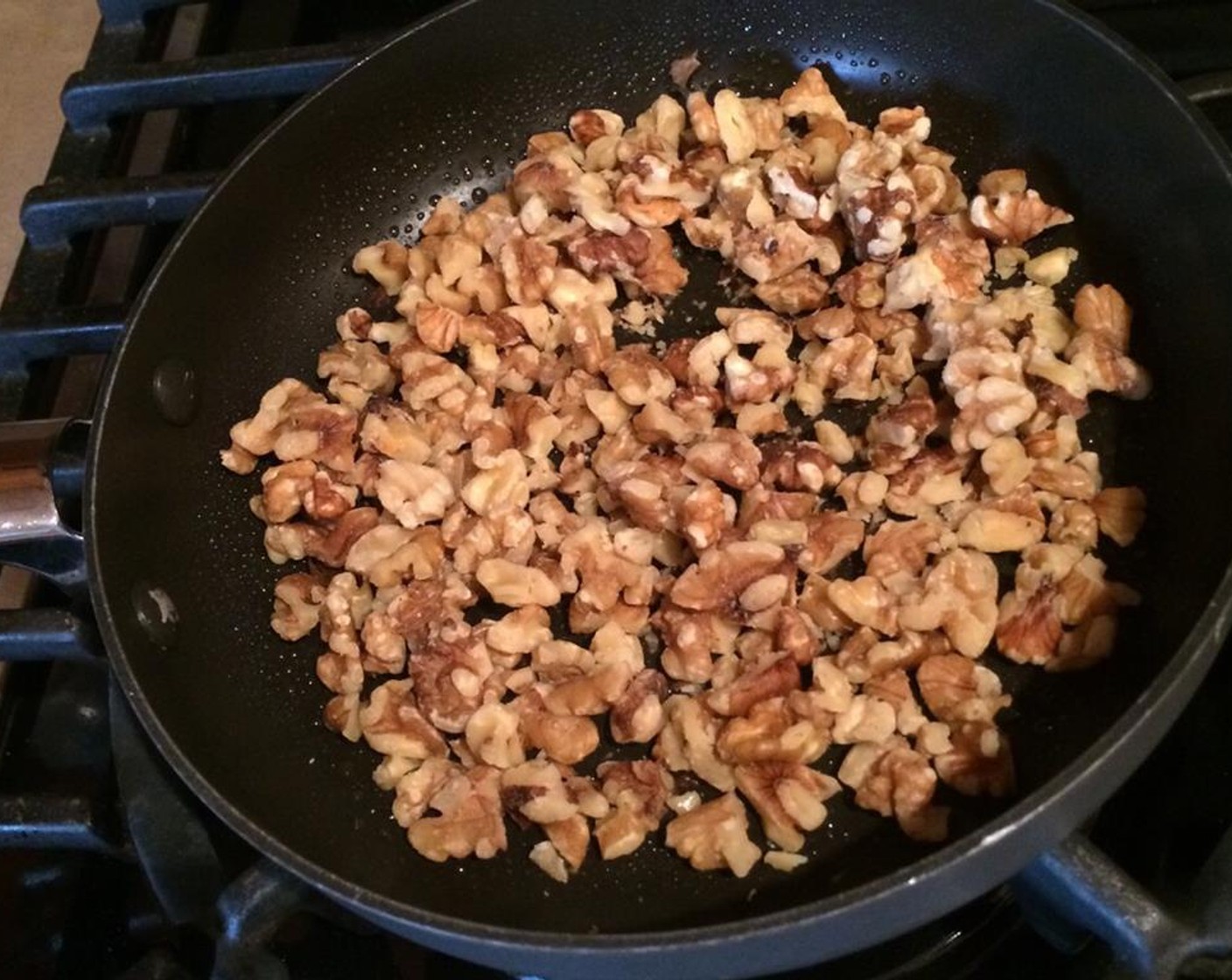 step 3 Add the walnut pieces to the sprayed pan and cook on the stove top for 2 minutes stiring constantly.