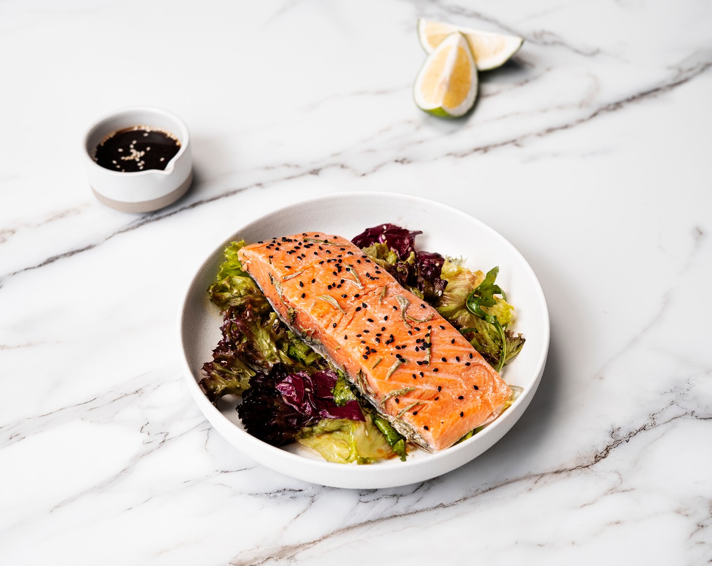 Air Sous Vide Green Tea Salmon with Asian Salad