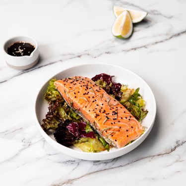 Air Sous Vide Green Tea Salmon with Asian Salad Recipe | SideChef