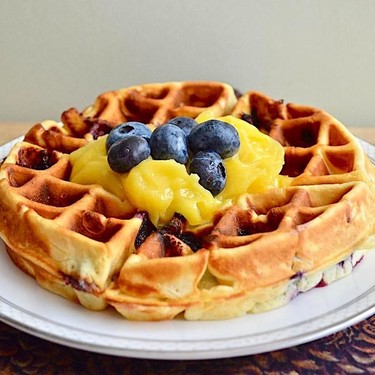 Lemon Blueberry Waffles Recipe | SideChef