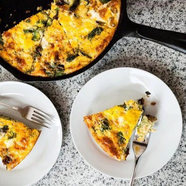 Smoky Broccoli Spinach and Cheddar Frittata Recipe | SideChef