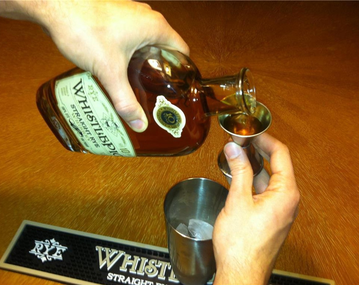step 2 Add the WhistlePig® 10-year Straight Rye Whiskey (2 fl oz).