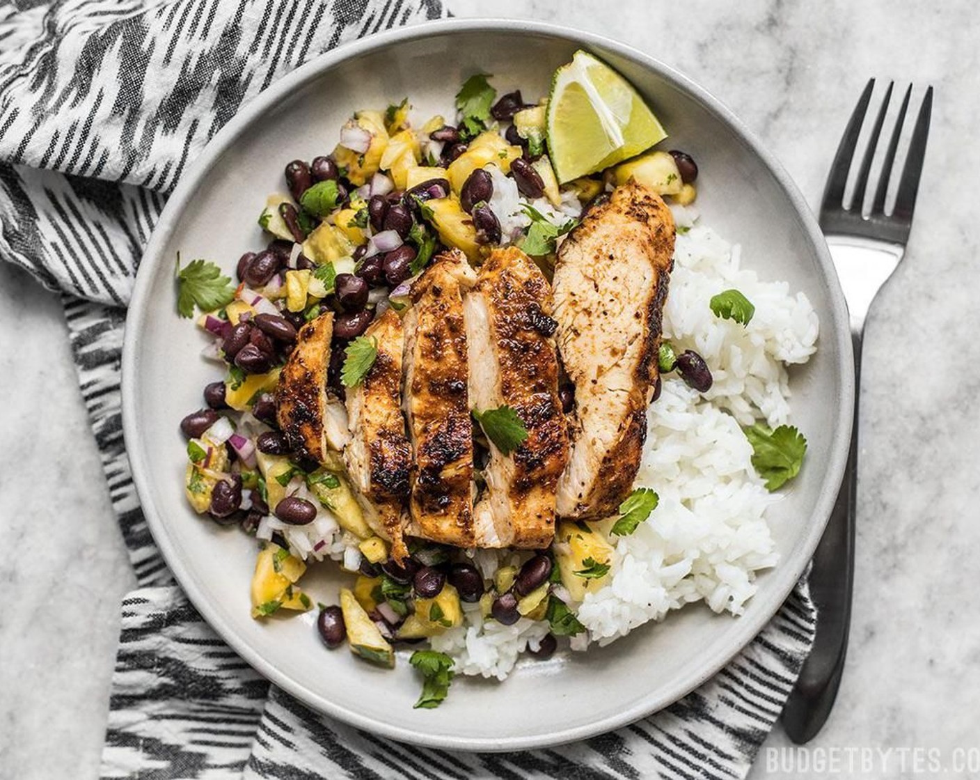 Jerk Chicken With Pineapple Black Bean Salsa