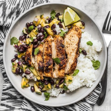Jerk Chicken With Pineapple Black Bean Salsa Recipe | SideChef