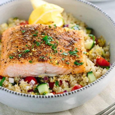 Mediterranean Spiced Salmon and Vegetable Quinoa Recipe | SideChef
