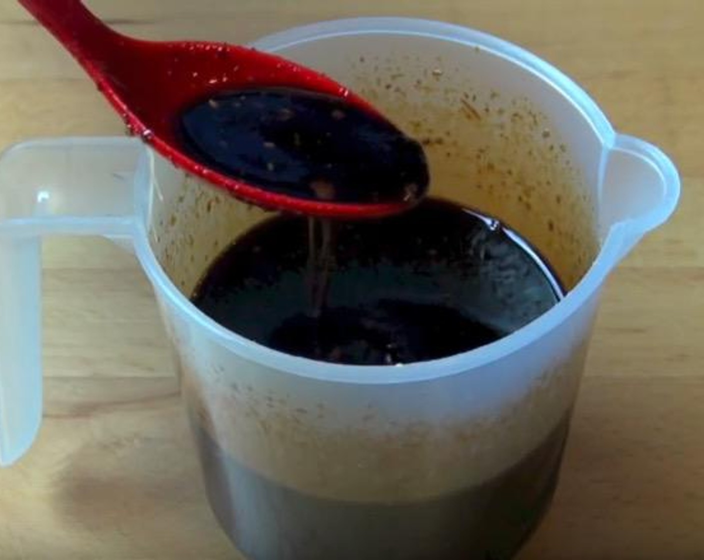 step 1 In a small jug, add Dark Soy Sauce (1/3 cup), Honey (2 Tbsp), Garlic (2 cloves), Fresh Ginger (1 Tbsp), Brown Sugar (1/2 cup), Lemon (1) and Bourbon (1/3 cup).