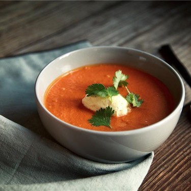 Sweet Tomato Soup with Curried Whipped Cream Recipe | SideChef