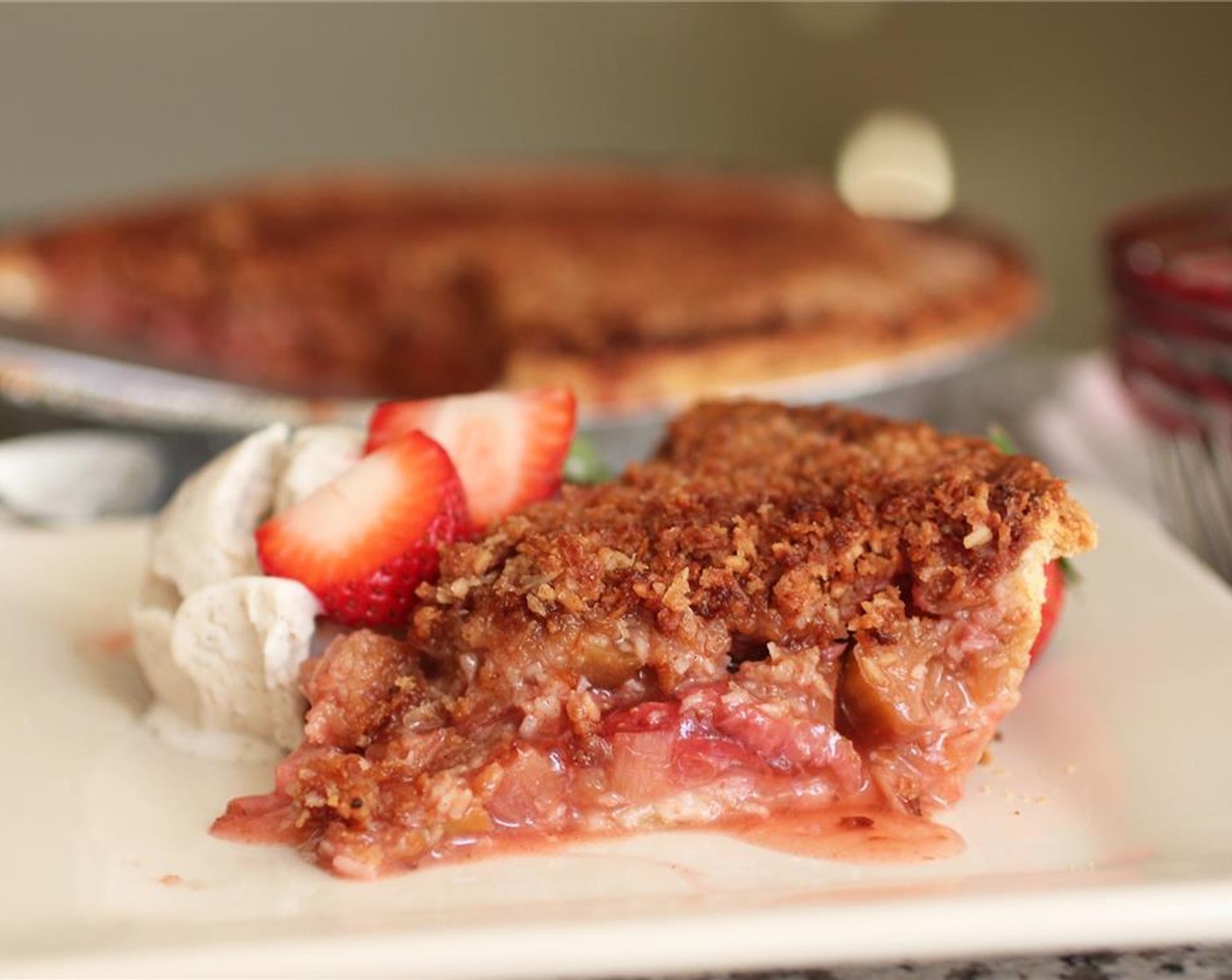 step 9 Serve with a scoop of vanilla ice cream and a couple extra strawberries. Enjoy!