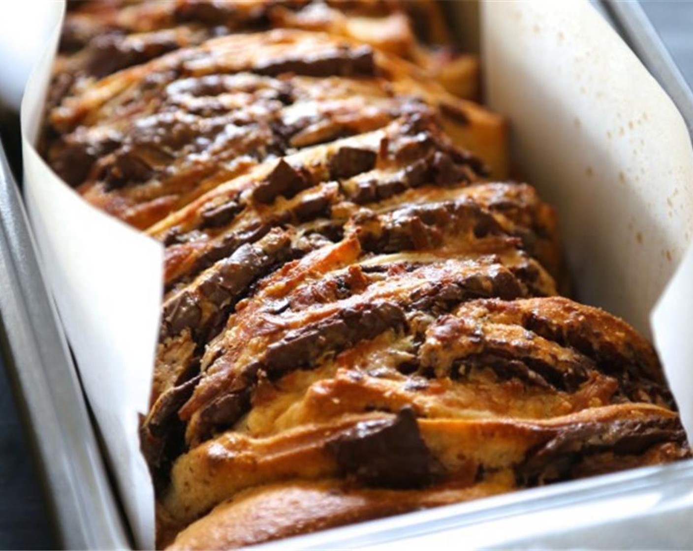 step 8 Place stacks against each other in the loaf pan.