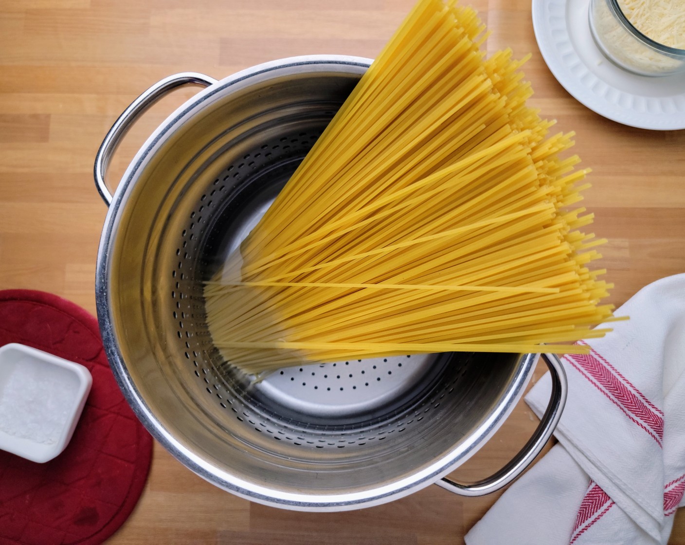 step 11 While the zucchini is roasting, place the Spaghetti (1 lb) into the boiling water and cook for 9 to 11 minutes.